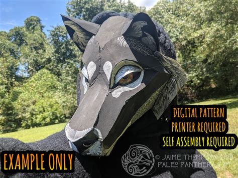 Canine Canid Low Poly Mask Pattern For Cardboard Or Eva Foam Etsy