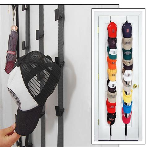 Cap Rack 16 Baseball Hats Visors Wall Door Hanger Holder Hook Storage Organizer Walmart Com