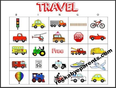 Car Bingo Printable Game Cards Rock A Bye Parents