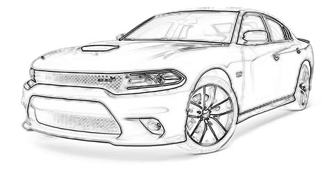 Dodge Challenger Hellcat Car Coloring Sheets