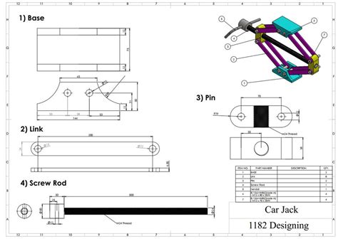 Car Jack Assembly Drawing