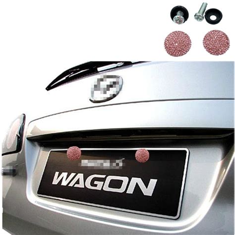 Car License Plate Modification Screw Cap Diamond Encrusted Solid Seal