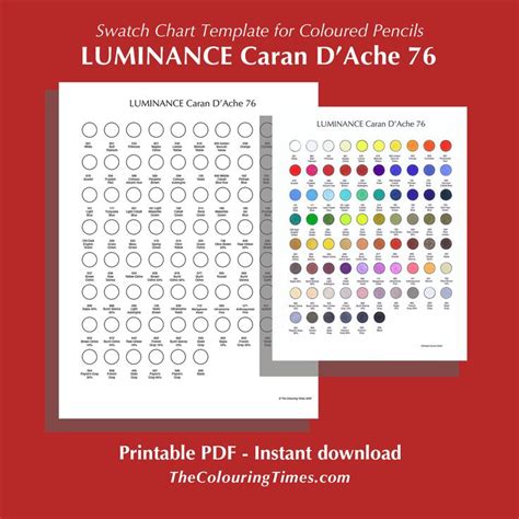 Caran D Ache Luminance Swatch Chart