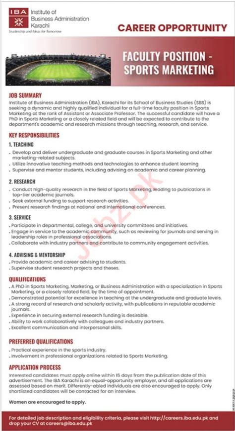 Career Opportunities At Institute Of Business Administration 2024 Job Advertisement Pakistan