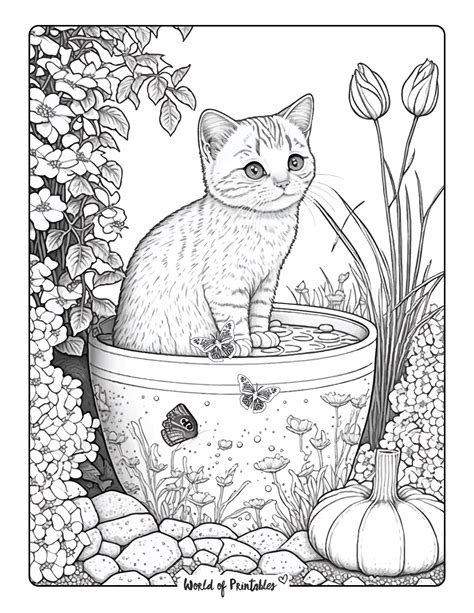 Cat Coloring Page For Boys