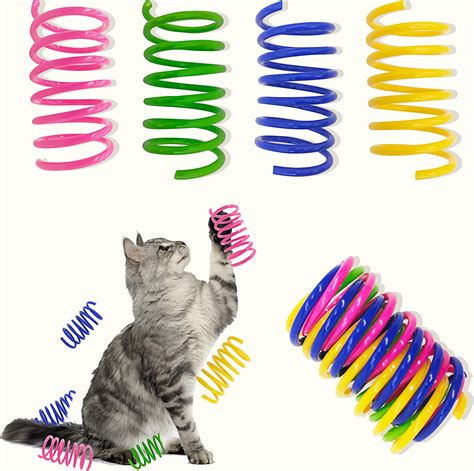 Cat Spring Toys 60 Pack Colorful Springs Cat Toys Interactive Cat Toy