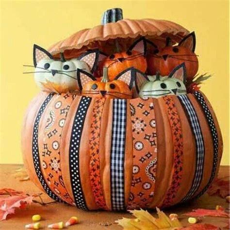 Cats In Pumpkin Fr Hliches Halloween Adornos Halloween Holidays