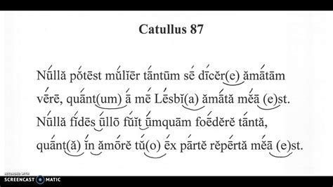 Catullus 87 Recited By Allan Rosengren Youtube