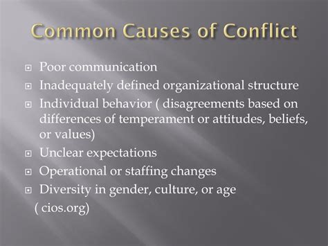 Causes Of Conflict Ppt