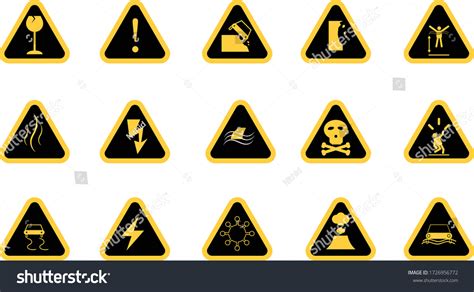 Caution And Warning Sign Icons Pack Vector Illustration Stock Vector Illustration Of Icons