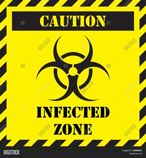 Caution Infected Zone Vector Amp Photo Free Trial Bigstock