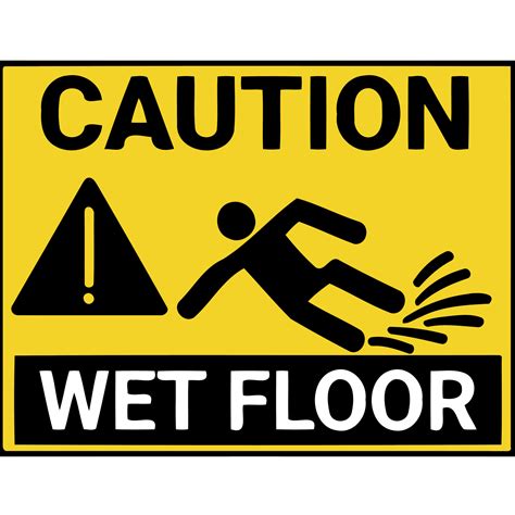 Caution Wet Floor Sign Drawing