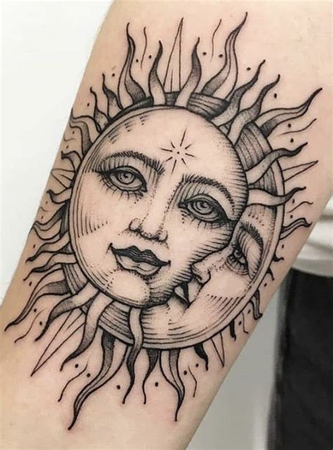 Celestial Sketch Star Tattoos Tattoos Moon Sun Tattoo