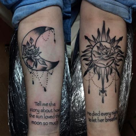 Celestial Sun And Moon Tattoo Designs