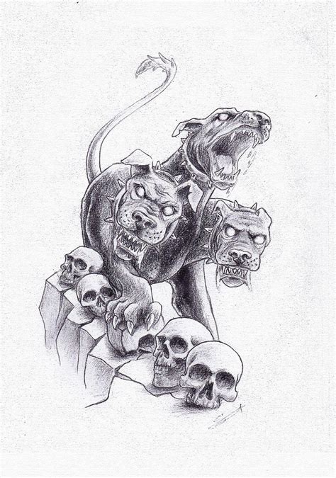 Cerberus Tattoo By Primitive Art On Deviantart