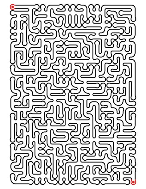 5 Challenging Mazes Printable for Brainiacs