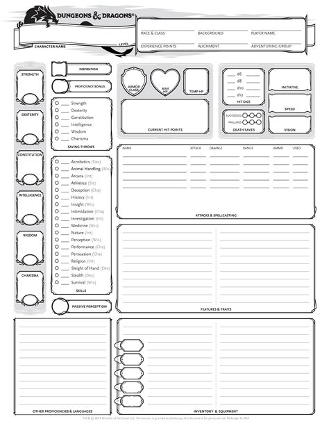 Character Sheet Dnd