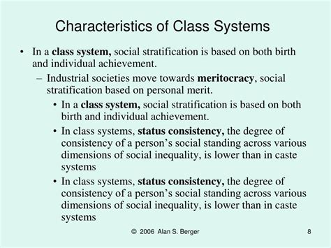 Characteristics Of Class System Class System Definition Meaning