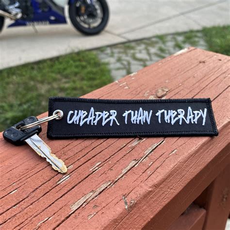 Cheaper Than Therapy Key Tag Motorcycle Key Tag Keychain For Bikes