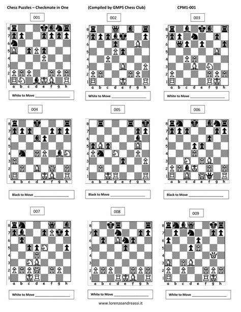 Chess Puzzles Checkmate In One Compiled By Gmps Chess Preview