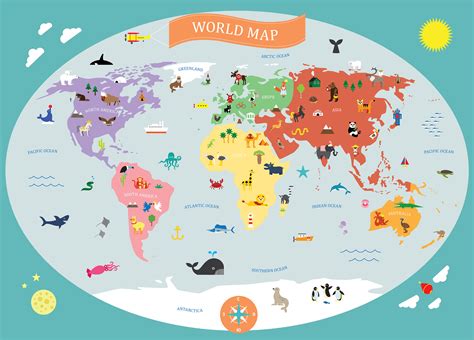 Children S World Map On Behance