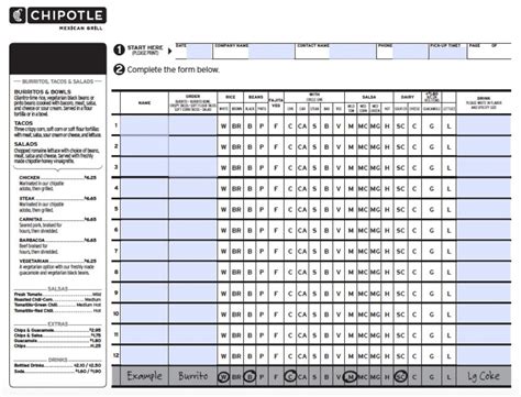 Chipotle Order Form 2022 Fill Online Printable Fillable Blank Printable Application