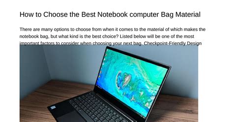 Choosing The Best Notebook Computer Bag Materialcegsy Pdf Pdf Docdroid