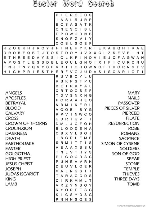 Christian Easter Printables Printable Word Searches