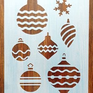 Christmas Baubles Stencil Reusable Pp Sheet For Arts Crafts Etsy Uk