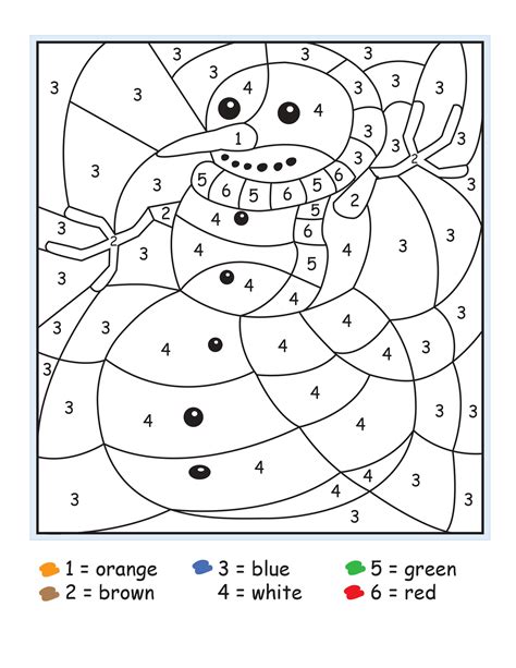 Christmas Color By Number For Kindergarten