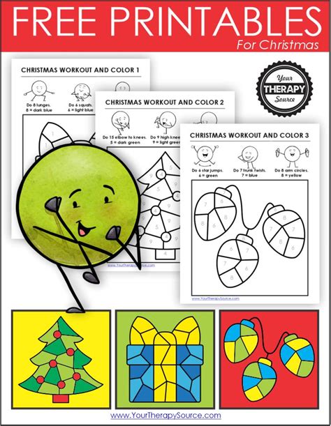 Christmas Color By Number Free Printables Your Therapy Source