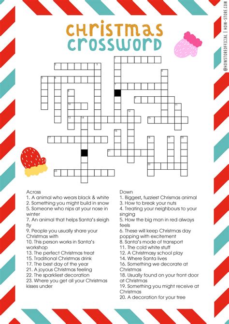 Christmas Crossword Free Printable For Adults