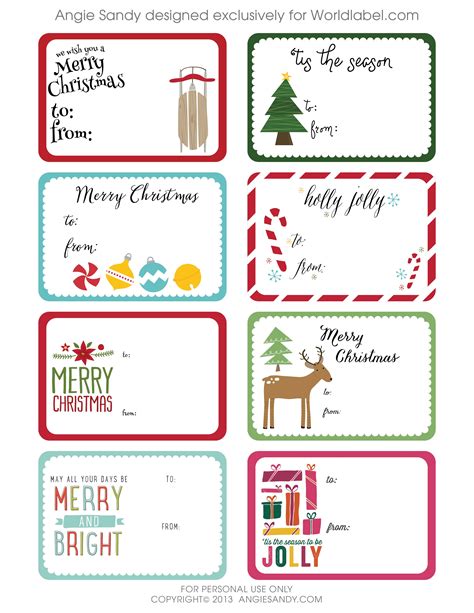 Christmas Gift Label Template