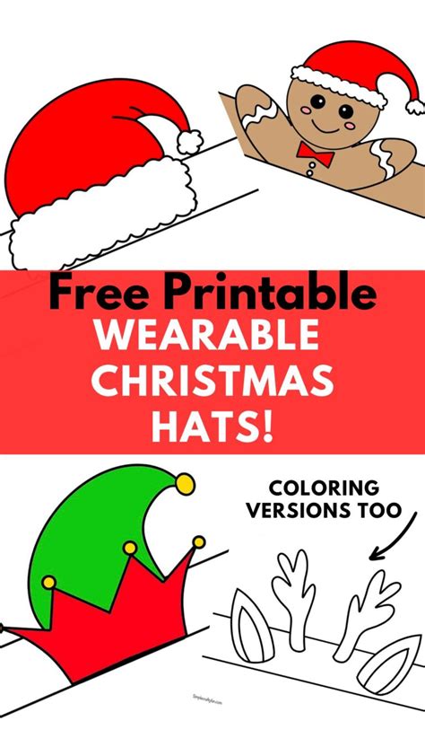 Christmas Hat Printable Crafts Free Printable