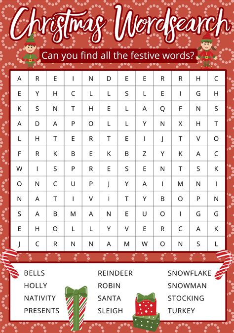 Christmas Printable Word Searches