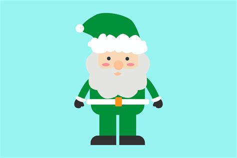 Christmas Santa Claus In Green Costume Graphic By Magangsiswasmk