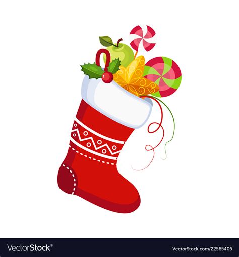 Christmas Sock Royalty Free Vector Image Vectorstock