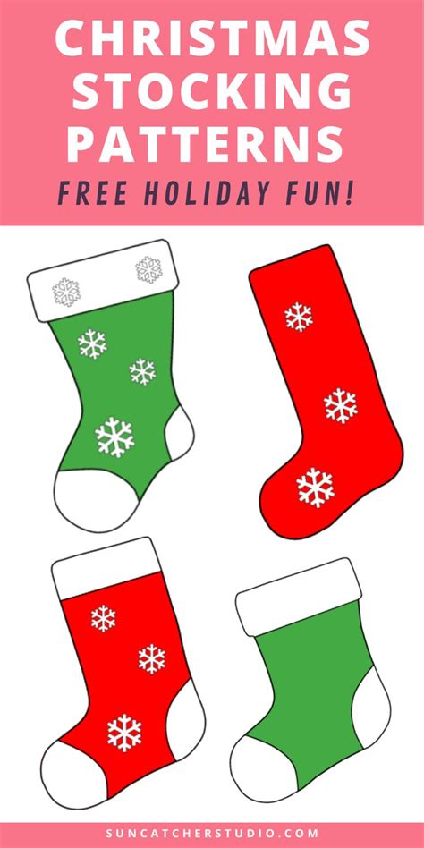 Christmas Stocking Patterns Printable Stencils Templates Diy