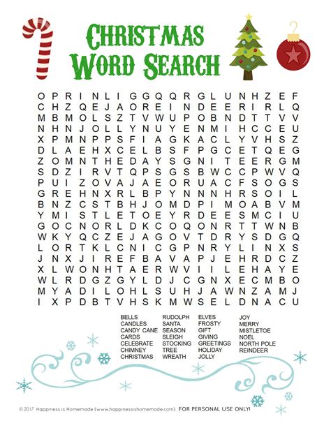 Christmas Story Word Search Printable For Kids