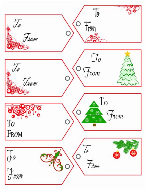 Christmas To And From Printable Labels