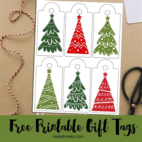 Christmas Tree Free Printable Gift Tags Make Breaks