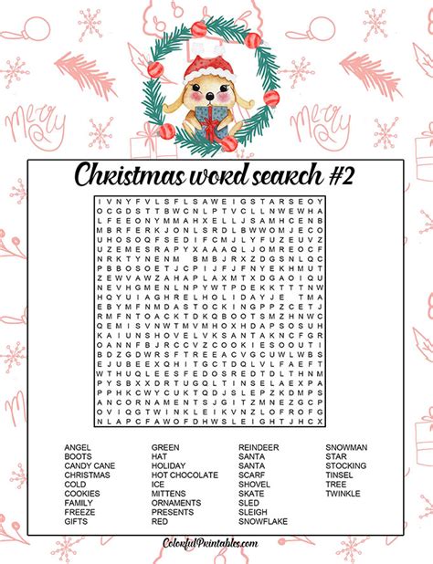 Christmas Word Puzzle Word Search Printables Holidappy