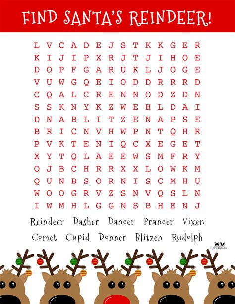 Christmas Word Search For Kids Free Printable