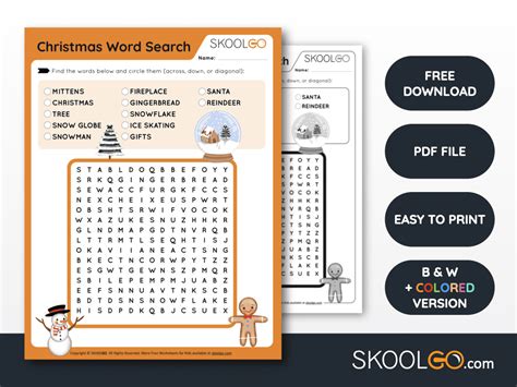 Christmas Word Search Free Game For Kids Skoolgo