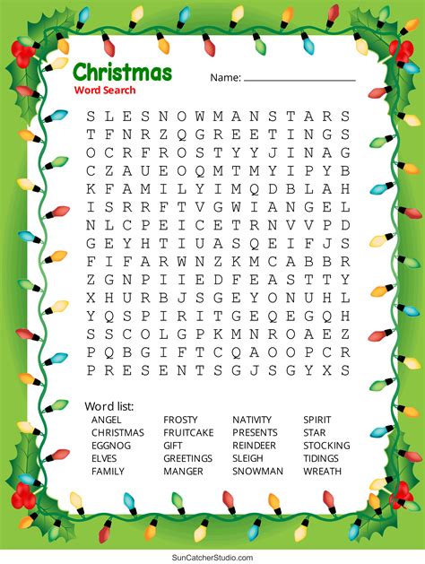 Christmas Word Search Free Printable Pdf Puzzles Diy Projects Patterns Monograms Designs Templates