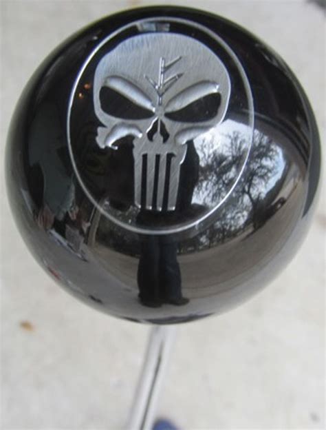 Chrome Black Usmc Punisher Skull Shift Knob