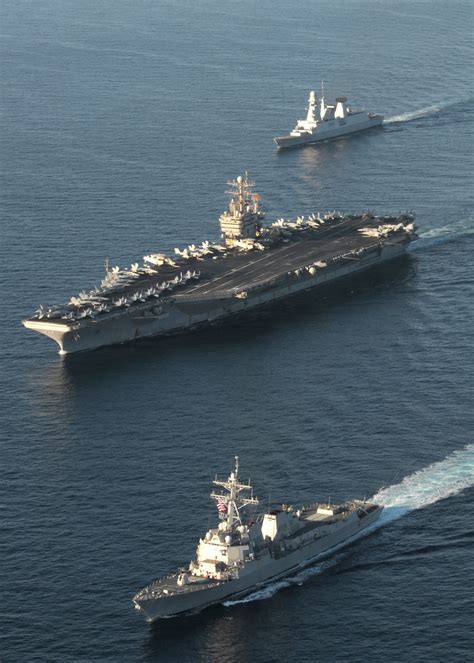 Ci Incontriamo Di Nuovo We Meet Again The Abraham Lincoln Carrier Strike Group And The Cavour Carrier Strike Group Conduct Dual Carrier Operations In The U S Central Command Area Of Responsibility