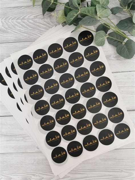 Circular 37Mm Stickers A4 Sheets Matte Finish Logo Etsy Uk