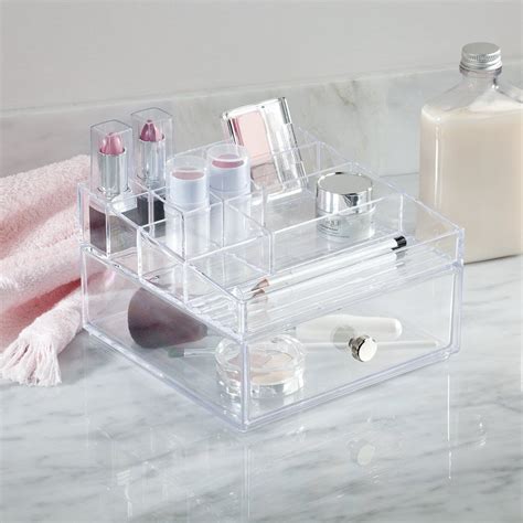 Clarity Cosmetic Organiser With Drawer The Organised Store