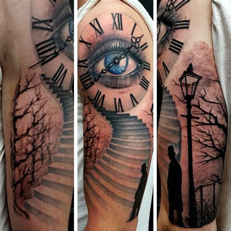 5 Unique Clock Stairs Tattoo Design Ideas